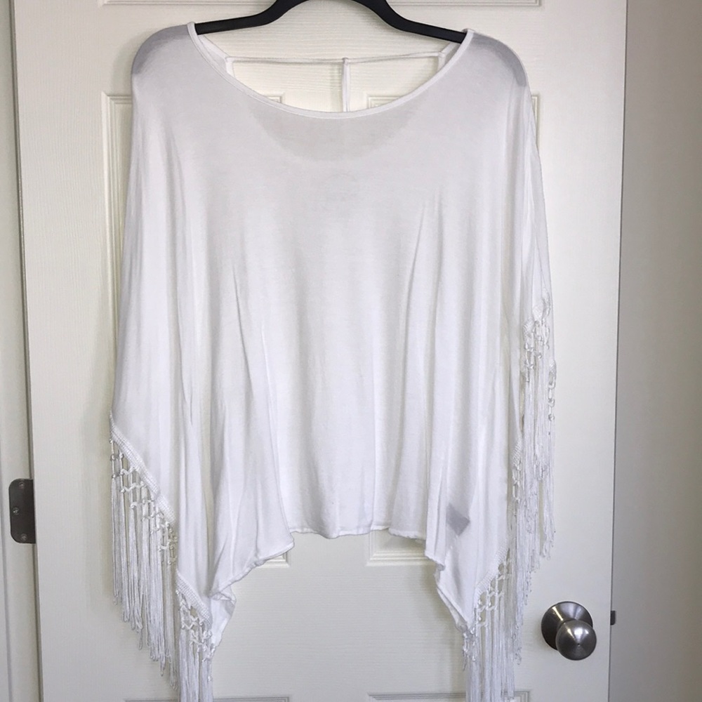 Top 1x with shingle sleeves &tie in back